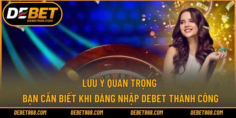 Lưu ý quan trọng bạn cần biết khi đăng nhập DEBET thành công